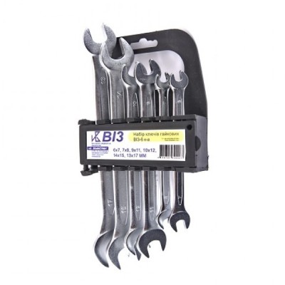 Набор ключей гаечных рожковых ВИЗ-6 (6х7,7х8,9х11,10х12,14х15,13х17) в пластиковом тубусе