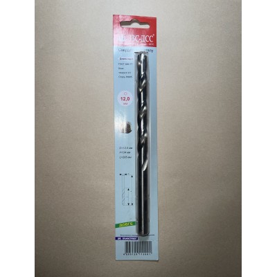 Сверло 12,0мм Ц/Х длинная серия Р6М5 А1 в блистере