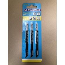 Пилочка 75х3,0мм для электрического лобзика прямой быстрый рез дерева Т111С (3 шт)